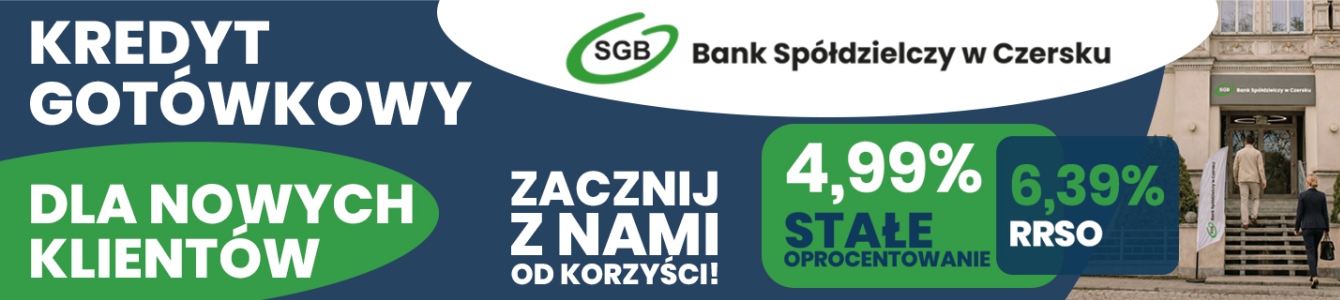 Bank Spółdzielczy w Czersku. Kredyt gotówkowy dla Nowych Klientów
