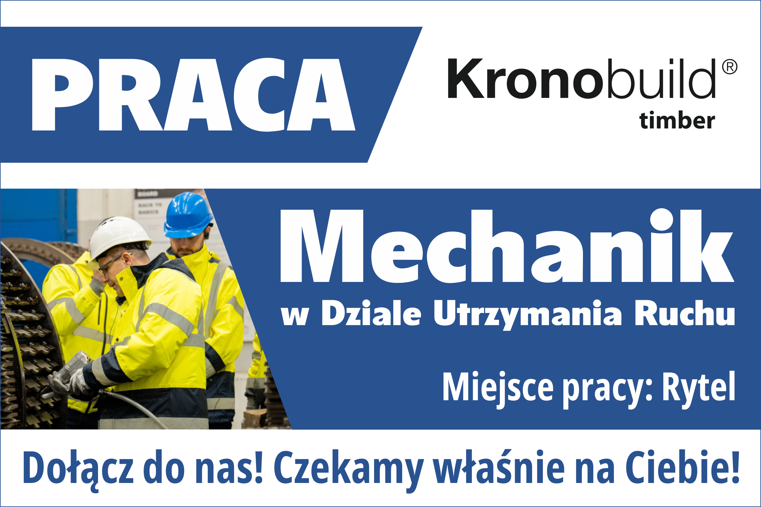 Praca. Osoba na stanowisko mechanik w Dziale Utrzymania Ruchu