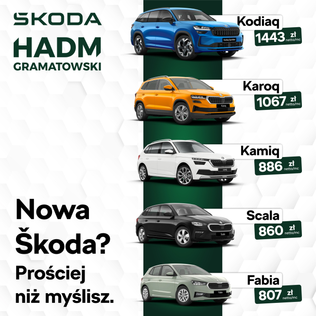 HADM Gramatowski prezentuje ofertę finansowania nowych modeli Škoda