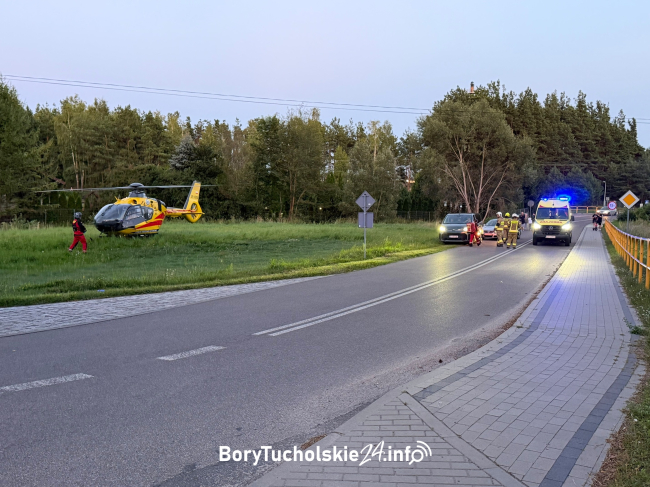 Akcja służb w Śliwicach. Ratowali mężczyznę, który spadł ze schodów (FOTO, WIDEO)